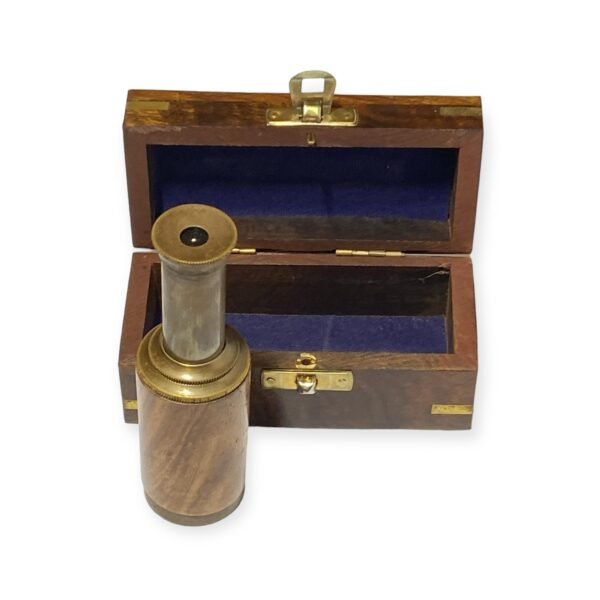 PHOTO-2024-04-01-18-51-14 (11) Telescope With Leather Cover In Wooden Box