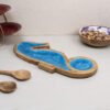 Sea horse enameled wodden platter