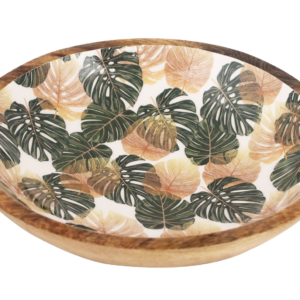 monestera leaf decal bowl