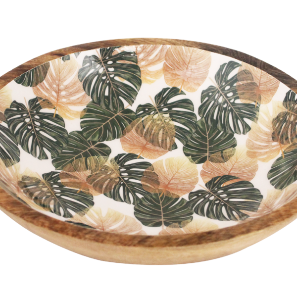monestera leaf decal bowl