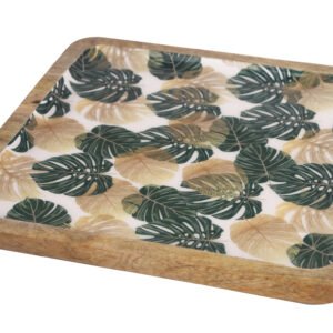 Monstera leaf decal platter