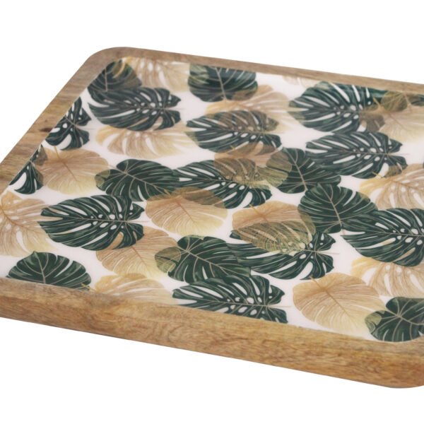Monstera leaf decal platter