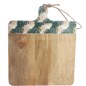 Monstera leaf decal chopping board
