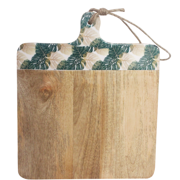 Monstera leaf decal chopping board
