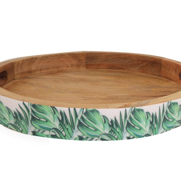 Wooden palm leaf try