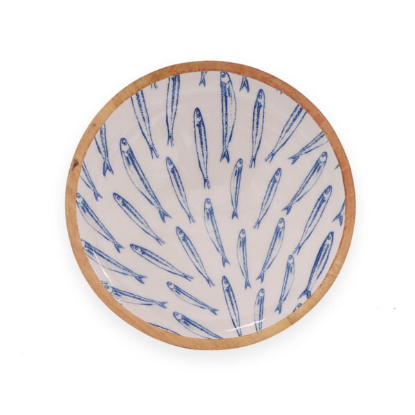 Wooden fish print platter