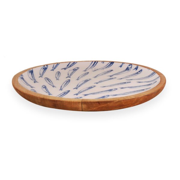 Wooden fish print platter