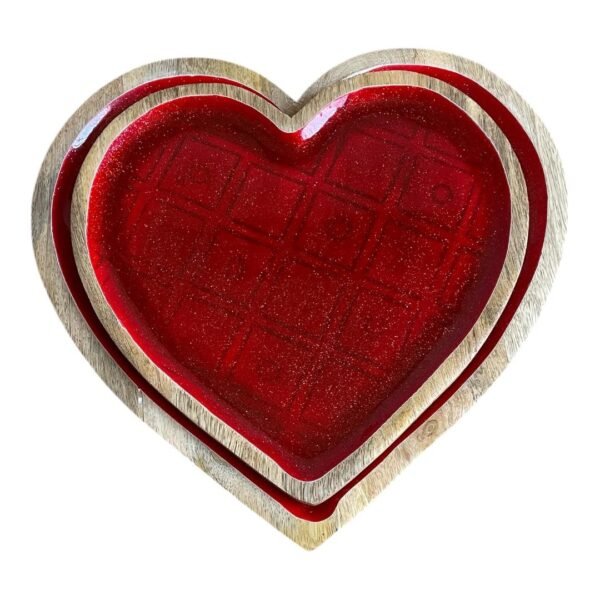 Red Sparkle Heart Shape Platter