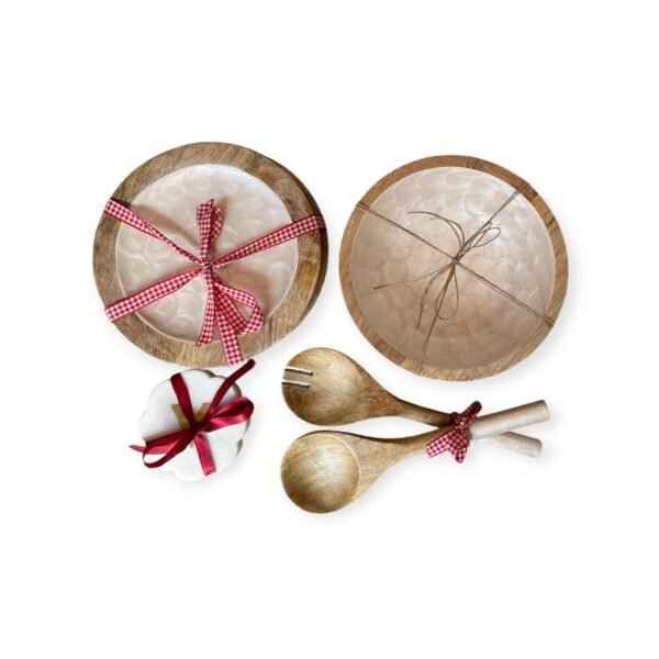 Ivory wooden Serving Set