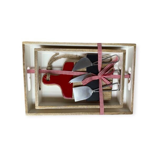 Gift Set with Two Trays with chopping Board with Set of Knives